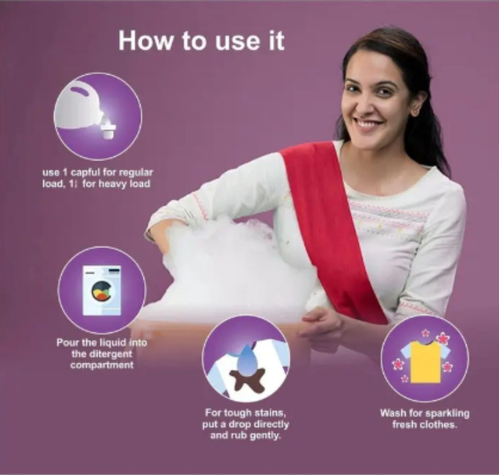 M&C liquid detergent pink for all type of cloth, top and front load machine (10 L) Rose Liquid Detergent (2 x 5 L)