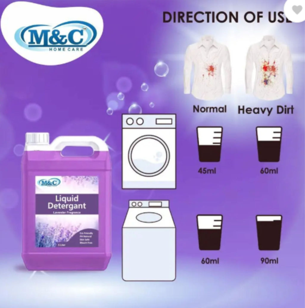 M&C Premium liquied Detergent N82 Lavender Liquid Detergent (5 L)