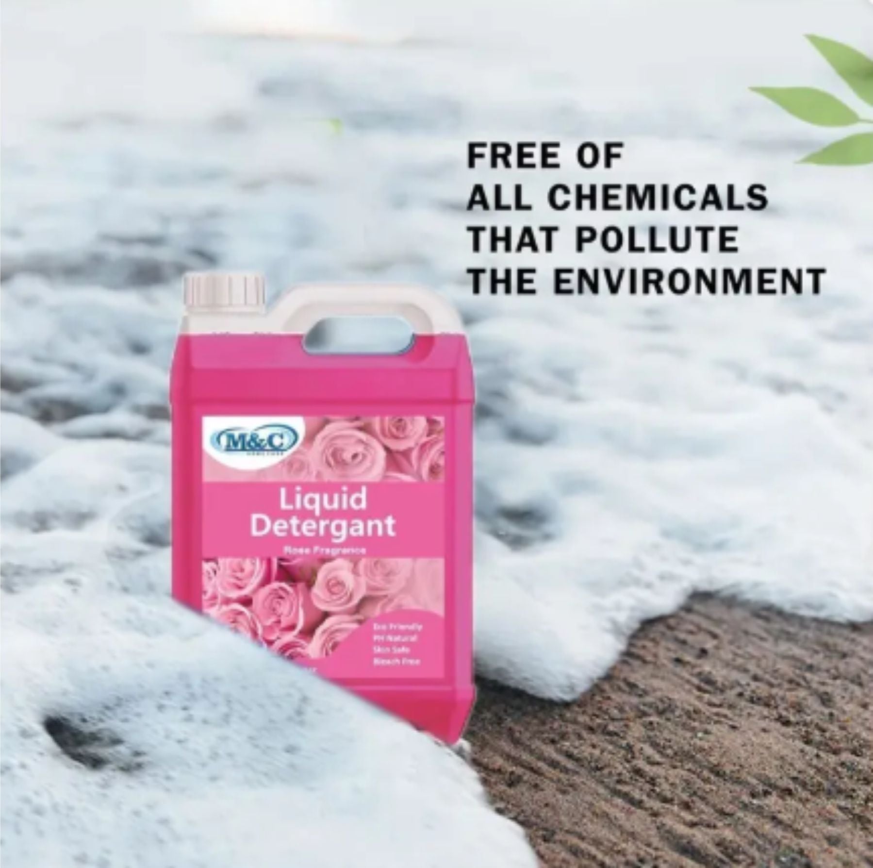 M&C liquid detergent pink for all type of cloth, top and front load machine (10 L) Rose Liquid Detergent (2 x 5 L)